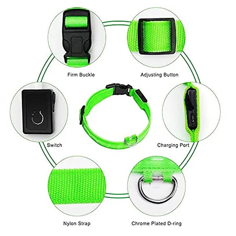 LED Rechargeable Dog Collar