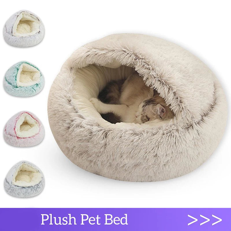 Cozy Plush Pet Cave Bed