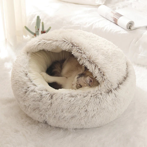 Cozy Plush Pet Cave Bed