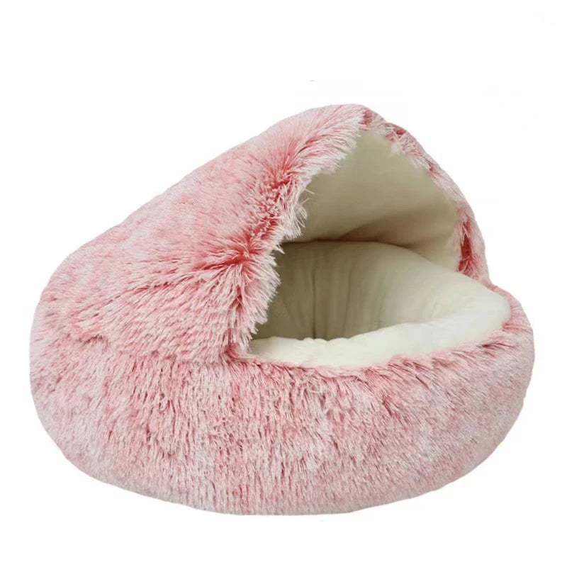 Cozy Plush Pet Cave Bed