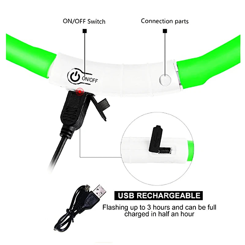 LED Rechargeable Dog Collar