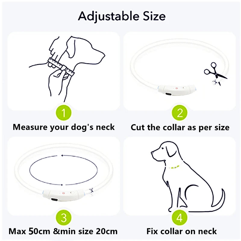 LED Rechargeable Dog Collar