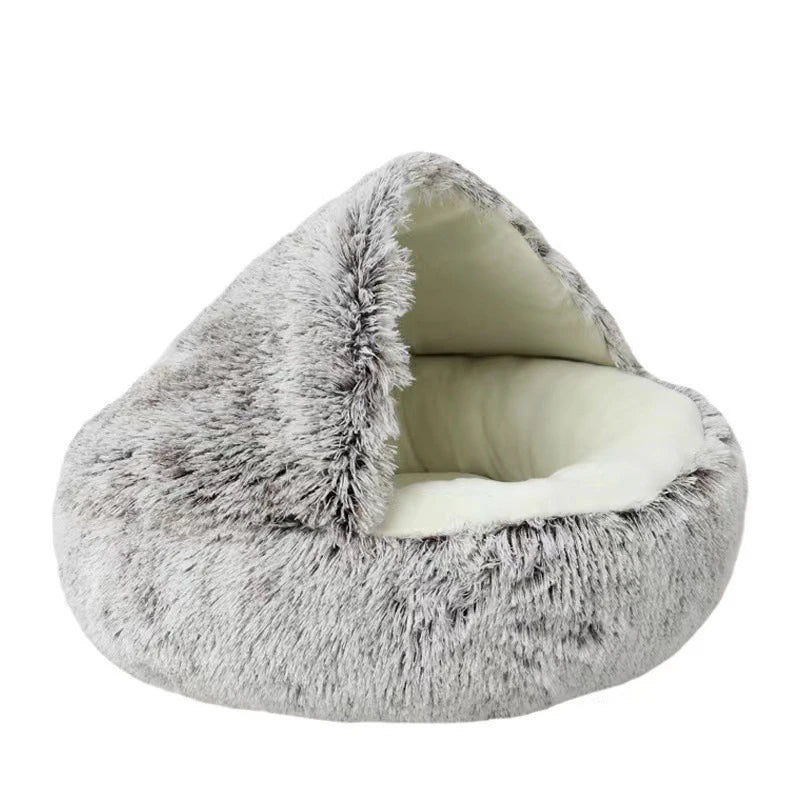 Cozy Plush Pet Cave Bed