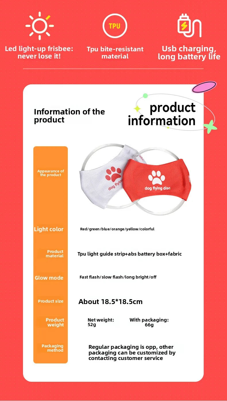 LED Light-Up Dog Frisbee