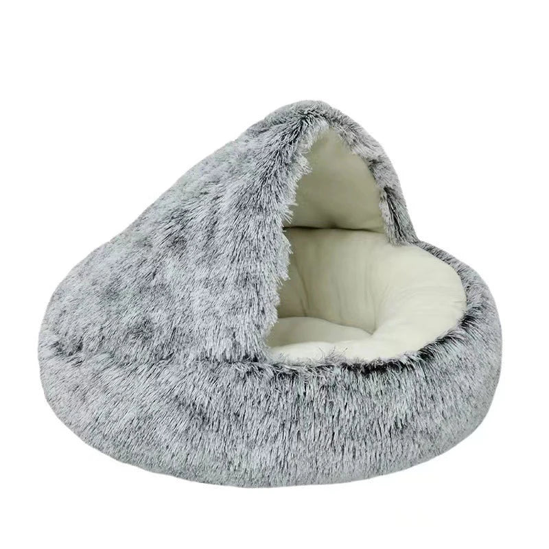Cozy Plush Pet Cave Bed